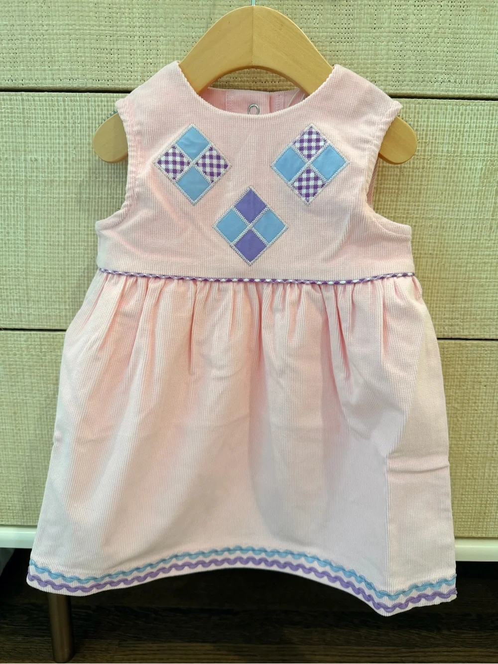 NWT Beaufort Bonnet Company Corduroy Cindy Lou Pink Dress 18/24 Months